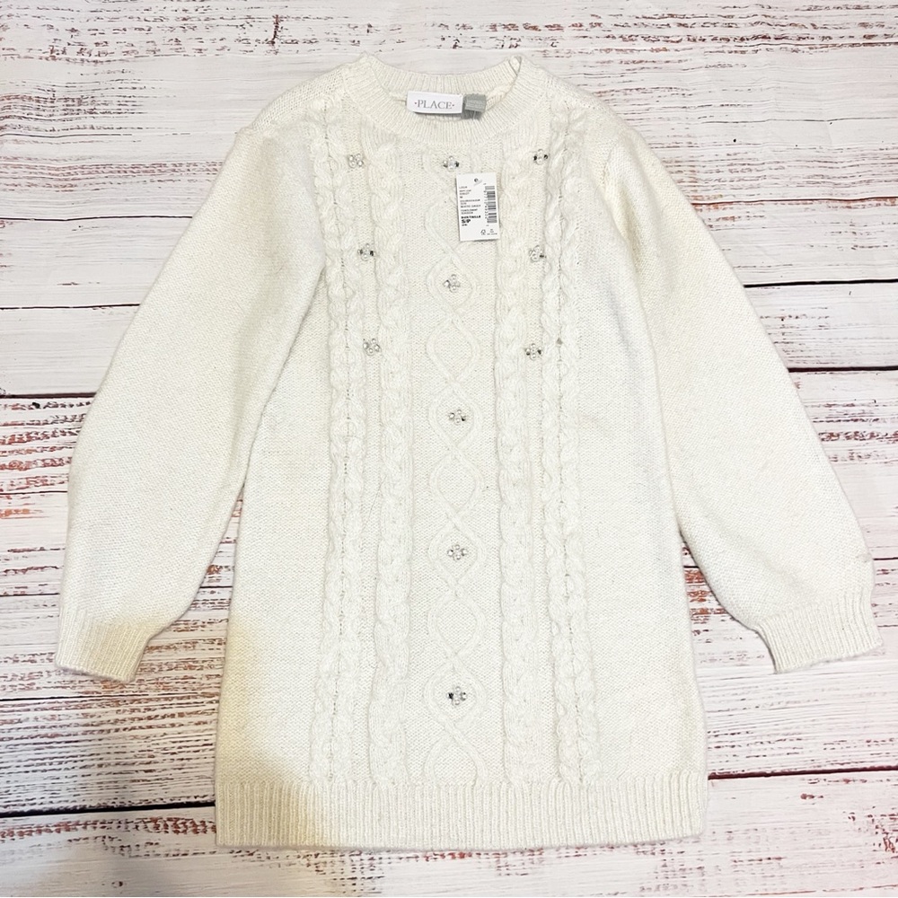 Children’s Place | White Cable Knit Sweater Dress size S